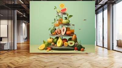 poster for healthy food, diet, and nutrition Wall mural