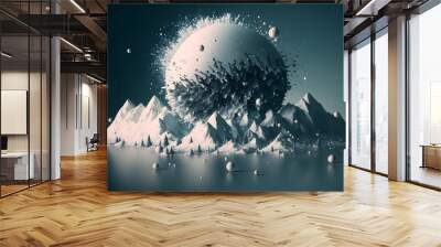 Snowball effect poster Wall mural