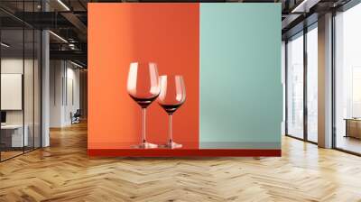 Two wine glasses on a table Wall mural