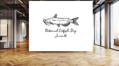 line art of national catfish day good for national catfish day celebrate. line art. illustration. Wall mural