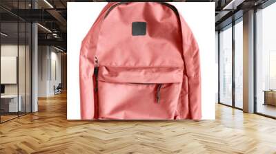 Pink backpack isolated Wall mural