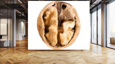 Walnut in a shell isolated Wall mural