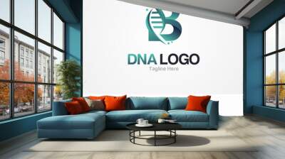 Abstract Letter B and DNA Vector Logo Wall mural