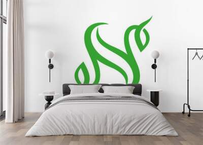 Initial N nature tree branch leaf illustration logo design Wall mural