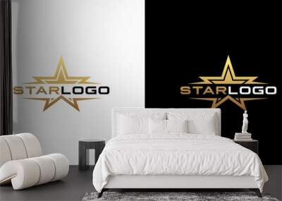 Modern gold star logo design vector. Stars logo design concept Wall mural