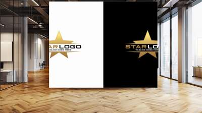 Modern gold star logo design vector. Stars logo design concept Wall mural