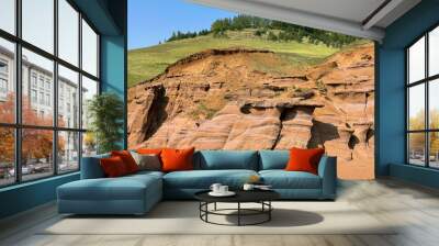 Red canyon in Kukmor, Tatarstan, Russia Wall mural