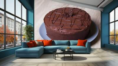 Chocolate cake Prague. Homemade baking. Wall mural