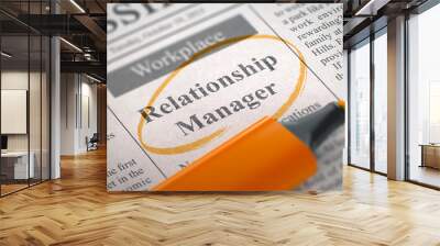 Job Opening Relationship Manager. 3D. Wall mural