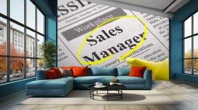 Sales Manager Jobs in Newspaper. Wall mural