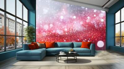 A dazzling display of red and white bokeh glitter creating a vibrant and festive atmosphere suitable for holiday events and decorations Wall mural