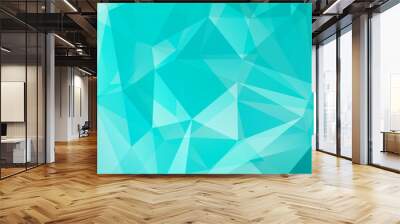 abstract background consisting of light blue triangles Wall mural