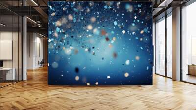 Abstract background with blue confetti Wall mural