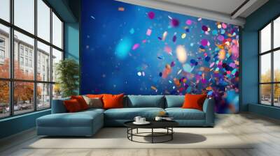 Celebration and colorful confetti party. Blur abstract background Wall mural