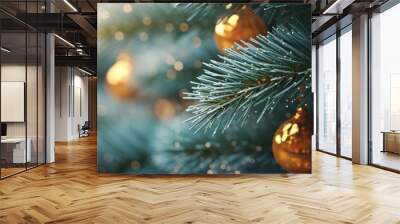 Close up Christmas tree background Wall mural