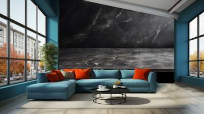 Empty black marble table Wall mural