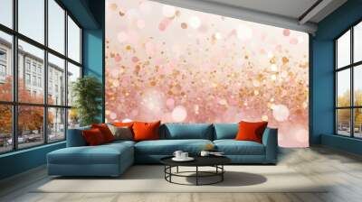 Festive and light pastel soft pink and gold confetti party favors Wall mural