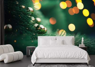 Macro christmas tree background Wall mural