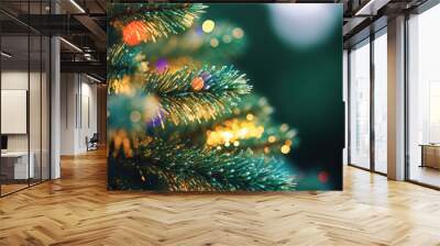 Macro christmas tree background Wall mural