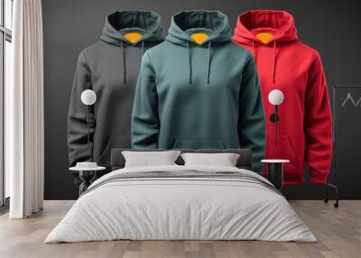 Mockup set color hoodies Wall mural