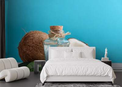 Coconut oil with fresh coconut Wall mural