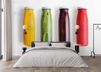 Colorful smoothies in glass Wall mural