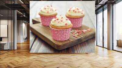 Cupcakes with icing Wall mural