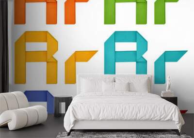 origami alphabet. letter r Wall mural