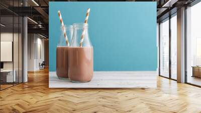 Two bottles chocolate milk Wall mural