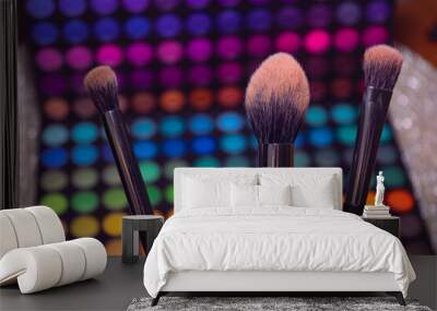 make up palette with brushes Wall mural