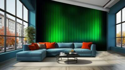 Glowing neon green abstract with light lines blurred background Wall mural