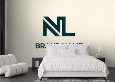 Alphabet initial letter NL LN logo design template - vector. Wall mural