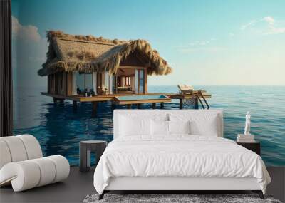 Island Paradise, Maldives Dreams, A Symphony of Water, Sky, and Sand Wall mural