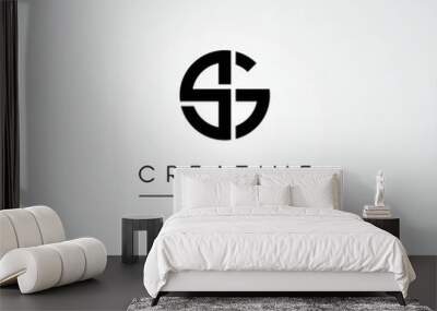 Modern Unique Artistic SG GS Letter Logo. Initial Based Letter Icon Logo. Wall mural