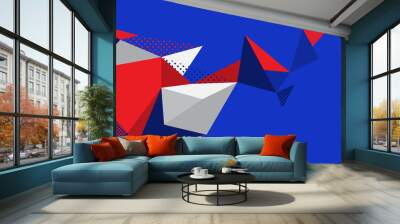 Abstract background blue red white Wall mural