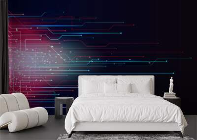 Tech connection abstract background Wall mural