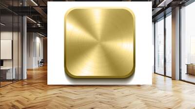 Realistic gold button Wall mural