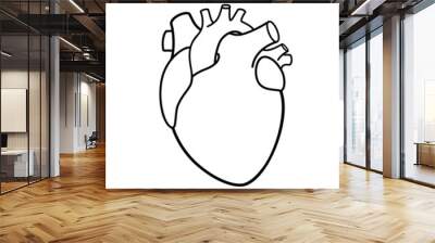 Realistic Heart icon isolated on white background. Wall mural