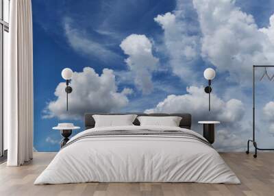 Beautiful cloud with blue sky natural background Wall mural