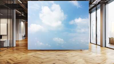 White clouds and blue sky background. Wall mural