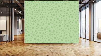 Vector dot polka seamless pattern. Hand drawn dots isolated on pastel green background. Random structure texture print for fabric, textile, paper, cards. Wall mural