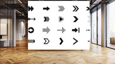  Arrow icons. Vector illustration of arrow icons set. Cursor. Collection different arrows sign. Modern simple arrows. Wall mural