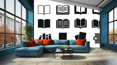 Book icons set isolated on transparent background. Simple book symbol Wall mural