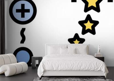 positive filled outline style icon Wall mural