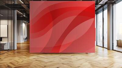 Abstract bright red color wavy background. Elegant round light and dark red gradient shapes texture for software design, web, apps wallpaper. Color of passion, flame Wall mural