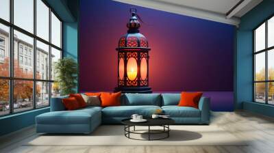 Ramadan Lantern on Gradient Background Wall mural