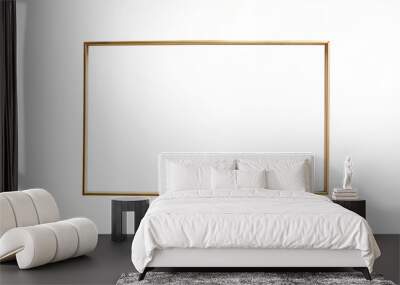 A gold framed white frame with a white background Wall mural