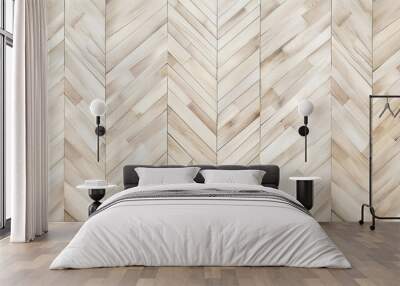 A pattern of white wood with a zigzag design Wall mural