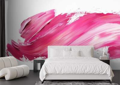 A pink brush stroke with a white background Wall mural