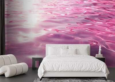 A pink water texture with ripples and waves, giving the impression of soft sunlight on the surface.  Wall mural